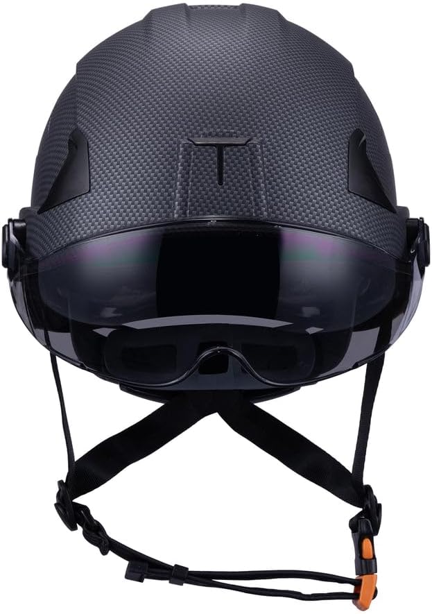 Land Helmets Frontier Type 2 Class C Vented Safety Helmet & Visor Kit - ANSI & OSHA Compliant Hard Hat. Use in Construction & Industrial - Smoke/Clear - Image 7