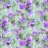 Timeless Treasures Garden Delight Purple Flower Bouquets Cotton Fabric by The Yard
