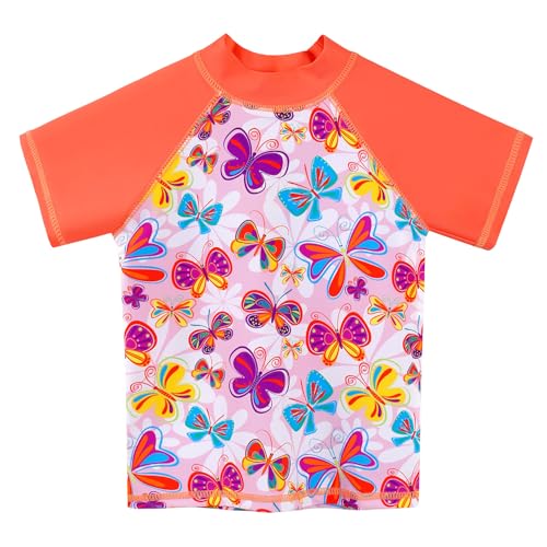Image of Girls Two Piece Swimsuit Floral UPF 50+ Rash Guard Set Kids Beach Swimwear