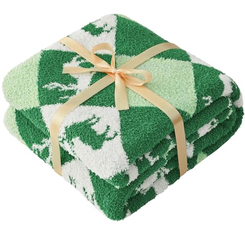 Image of CYMULA Christmas Knit Throw Blanket - Super Soft Cozy Fuzzy Blankets for Couch, Sofa & Bed, Holiday Throw Blanket,60 inchx80 inch