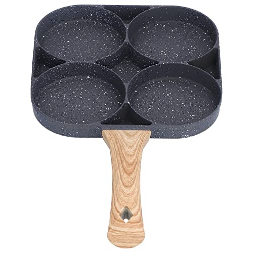 Breakfast Pancake Pan, Egg Cooker Pan Heat Resistant Egg Frying Pan Aluminum Alloy 4 Hole 18cm for Induction Cooker for Kitchen for Electric Stove