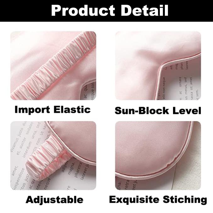 TOPTIE 4 Pack Silk Sleep Mask Blindfold Travel Nap Eye Cover Light Double-Side Smooth Rest Eyeshade, 8 1/4