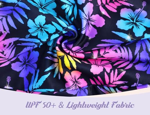 Image of Girls Swimsuits Kids One Piece Sleeveless Swimwear Skirted Bathing Suit Summer Swim Dress with UPF 50+ Sun Protection