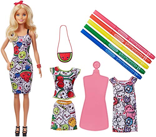 Niñas, Toy Barbie Fashion Muñeca Crayola Colorea Tu Estilo Marcadores Con Olor Apto Para +5 Años