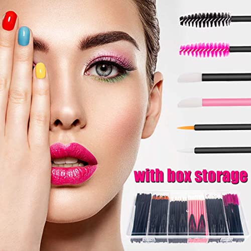 281Pieces Disposable Makeup Tools Kit Includes Stainless Steel Makeup Mixing Palette With Spatula Plastic Organizer Box Hair Clips Eyeliner Brushes Mascara Wands And Lipstick Applicators Lip Wands #TOP6