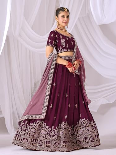 Image of Embroidery Designer Lehenga Choli Set For Women Party| latest Bridal Stylish Design Wedding Lehenga Choli For Women (Free Size)