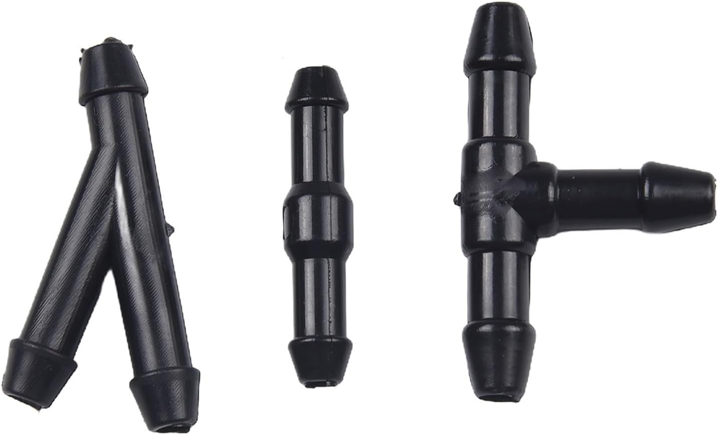18-Piece Windshield Washer Hose Connector Set – Y/T/I Type Splitter Fittings for Car Washer Tubing, Black Plastic, Leak-Resistant & For Easy Install, Compatible wit