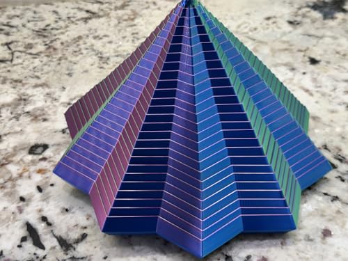 Image of Expanded Sensory Fidget Star with Handle - Visually Captivating and Satisfyingly Noisy! (Blue - Green - Purple, Extra Large)