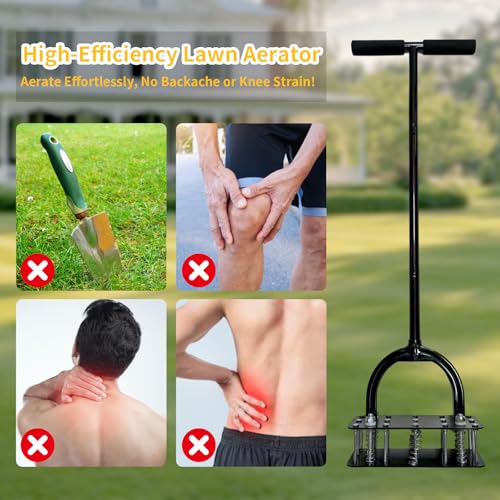 Aireador de césped 15x3 picos acero sólido con mango ergonómico miniatura 5