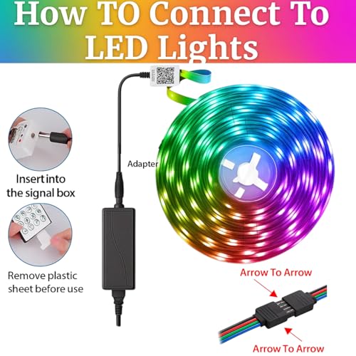 Image of KSIPZE RGB LED Strip Lights 5 Meter 300 LEDs | Waterproof LED Strip Light with Bluetooth App & 44 Key IR Remote | Multicolor Strip Lights for Home Decoration & Bedroom