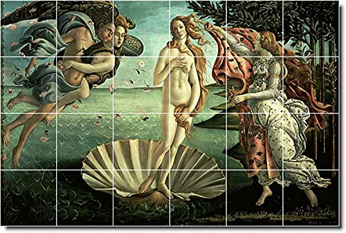 Tile Mural Sandro Botticelli Birth Of Venus Mythology Kitchen Bathroom Shower Wall Backsplash Splashback 6X4 8" Ceramic, Matte #TOP14
