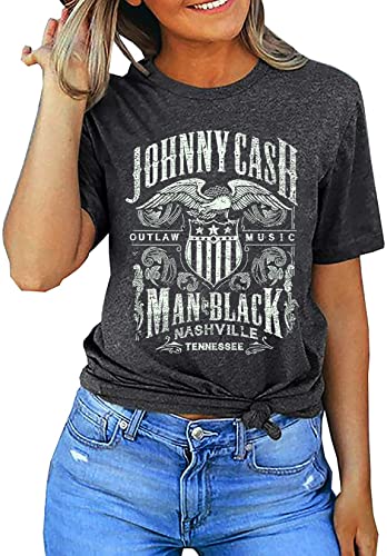 Cash Graphic Shirt Tees Women Vintage Country Music T-Shirt Casual Band Music Lovers Top Tee2