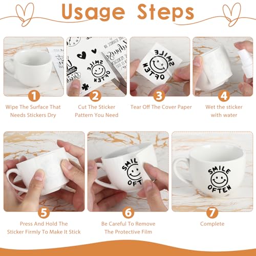 10 Blatt Rub On Sticker, 21 ×14,8cm Wasserdicht Kerzentattoos, Rub On Folie Transferaufkleber, Sprüche Aufkleber für Hochzeit, Zuhause, Glas, Fotoalbum, DIY Deko