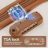 COOLIFE 28 Inch Large Suitcase – Hard Shell Lightweight ABS+PC Luggage with 360° Silent Wheels & TSA Lock for Business Trip,Long Haul Travel & Family Holidays,Apricot Black - Image 4