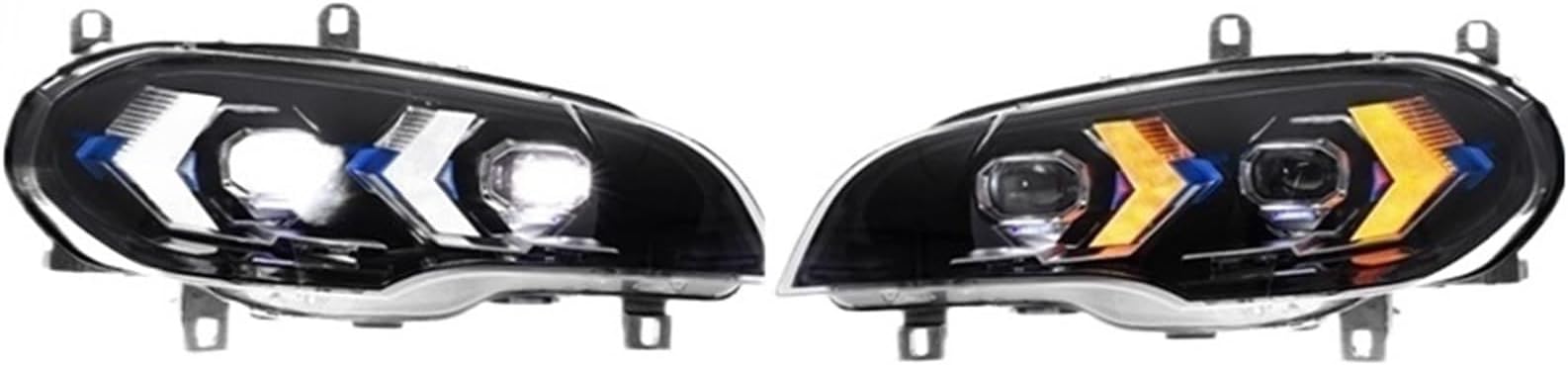 1 Pair LED Headlight Assembly For BMW X5 E70 2007-2013 Front Headlights Plug And Play With Full Head Lamps(2011-2013,Europ Version,No AFS)