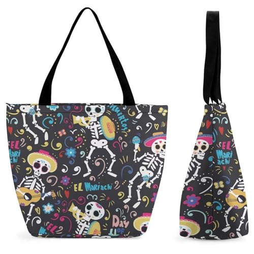 Sac à main squelette coloré pour femme au design artistique et grand volume
