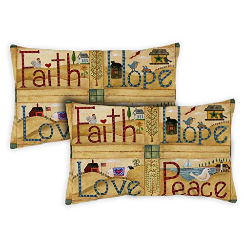 Toland Home Garden 761251 Faith Hope Love Peace 18 x 18 Pulgadas Interior/Exterior