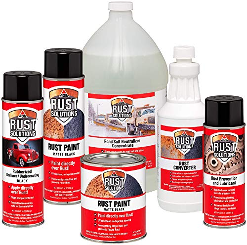 AGS RUST SOLUTIONS Apply Over Rust Paint, Matte Black Finish, 1 Gallon, Ideal for Paint Car Rust, Home, Shop and Farm, No Top Coat Necessary, UV Protection Paint