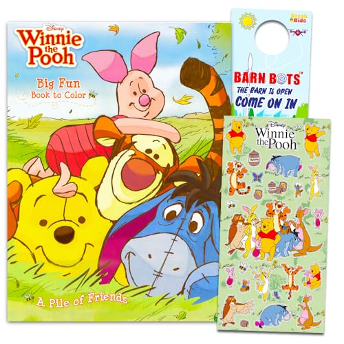 Winnie The Pooh Coloring Book with Stickers ~ 80-Page Coloring Book with Winnie The Pooh Stickers Pack