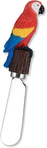 Miniatura 4 de UP ware 4 piezas pintadas a mano mango de resina con hoja de acero inoxidable esparcidor de queso cuchillos esparcidores de mantequilla (Owls)