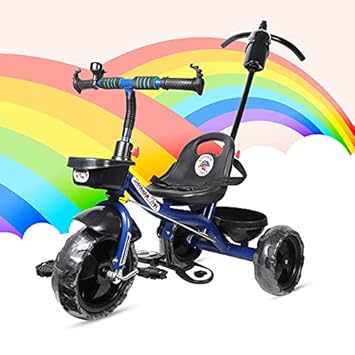 Baby Tricycle for Kids with Front OR Back Basket and Parent Handle Blue Color Kids Tricycle for BOY/Girl 1-5 Years