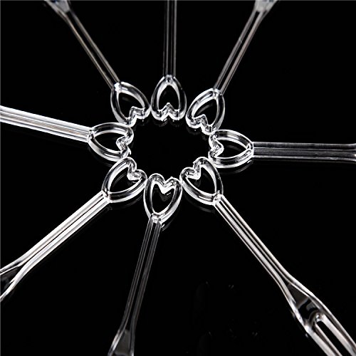 Disposable Plastic Cocktail Picks Fruit Forks Cocktail Sticks Plates Picks Cake Forks Dessert Forks Party Supplies (500pcs Clear)