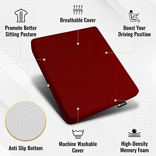 iMedic Memory Foam Wedge Cushion - Wedge Pillow - Pillow Wedge - Bed Wedge - Ideal for Back Support, Posture Correction, Pain Relief and Height Boost - Anti Slip Bottom - Wine