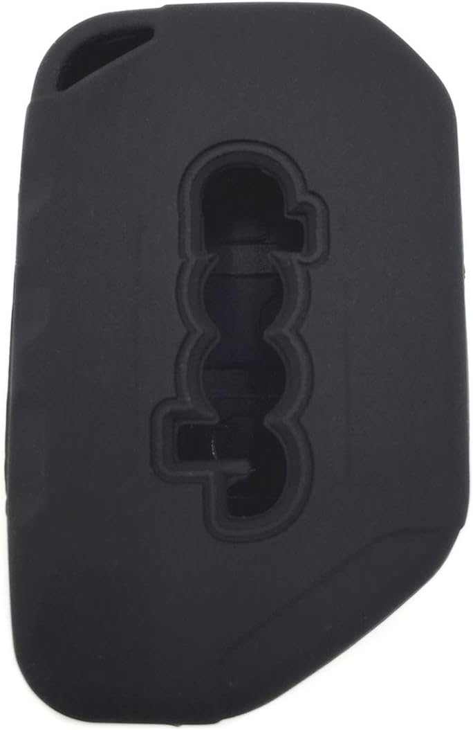 Ezzy Auto A Pair Black Silicone Rubber Key Fob Case Key Covers Key Jacket Skin Protectors fit for Jeep Wrangler JL