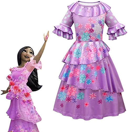 Fantasia de Isabella Luisa Encanto com vestido de bolsa vestido Mirabel Encanto para meninas Artigos
