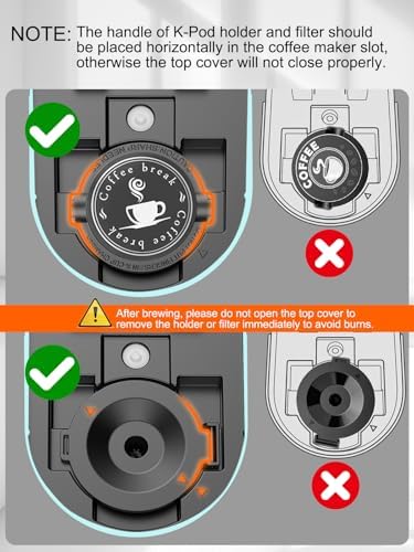 Karosie Single Serve Coffee Maker for K-Cup and Ground Coffee, Fast Brew, 6-12 oz Brew Sizes One Cup Coffee Machine Fits 5.5" Mugs, One-Button Small Coffee Maker with Descaling Reminder, Light Blue — view 6