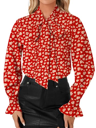 Image of LYANER Women's Bow Tie Neck Business Work Blouse