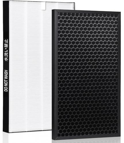 FETION シャープ 加湿空気清浄機 KC-H50/KC-R50/KC-L50 交換用フィルター 2 点セット FZ-D50HF HEPA 集じんフィルター＆FZ-F50DF(FZ-D50DF) 高密度活性炭 脱臭フィルター SHARP 空気清浄機 加湿器付き KC-J50/KC-S50/KC-50TH3/KC-500Y7/KI-HS50/KI-S50E5 など対応 互换品（Amazon）