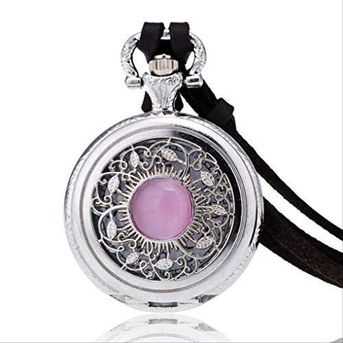 KUANDARGG Arabische Digitalwaage Personalisierte Pullover Halskette TaschenuhrFashion Memories Uhr Retro Creative Hollow Gem Inlaid Pocket Watch Cover