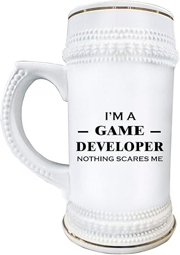 Im a Game Developer Designer Beer Stein Mug 22oz Ceramic Novelty Drinkware - Cute Gifts for Video Gaming Design Dev Team Development Funny Gag Idea