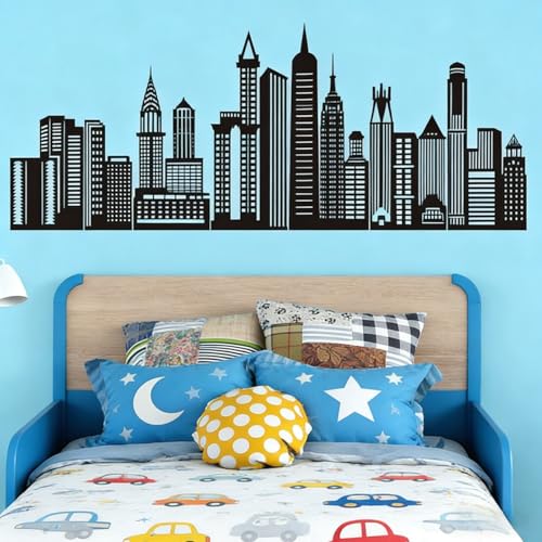 Vinilos Decorativos Skyline Ciudad Negra, 8 piezas miniatura 6