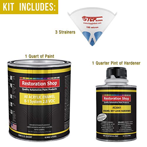 Restoration Shop - Firethorn Red Pearl Acrylic Enamel Auto Paint - Complete Quart Paint Kit - Professional Single Stage High Gloss Automotive, Car, Truck, Equipment Coating, 8:1 Mix Ratio, 2.8 VOC - Thumbnail 3