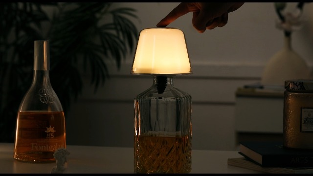 VAPOURSKY 2 Pack Wireless Bottle Lamp Shades, Dimmable Wine Bottle