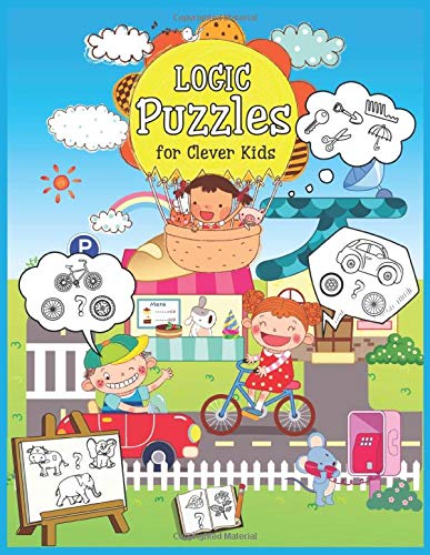Logic Puzzles for Clever Kids: Fun brain games for ages 4 & up ,NDB 008 :  childrens drive on the road and 1 girl is on a balloon