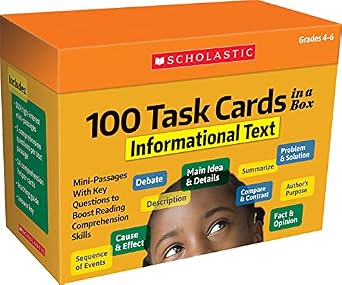 100 Task Cards in a Box: Informational Text: Mini-Passages With Key ...
