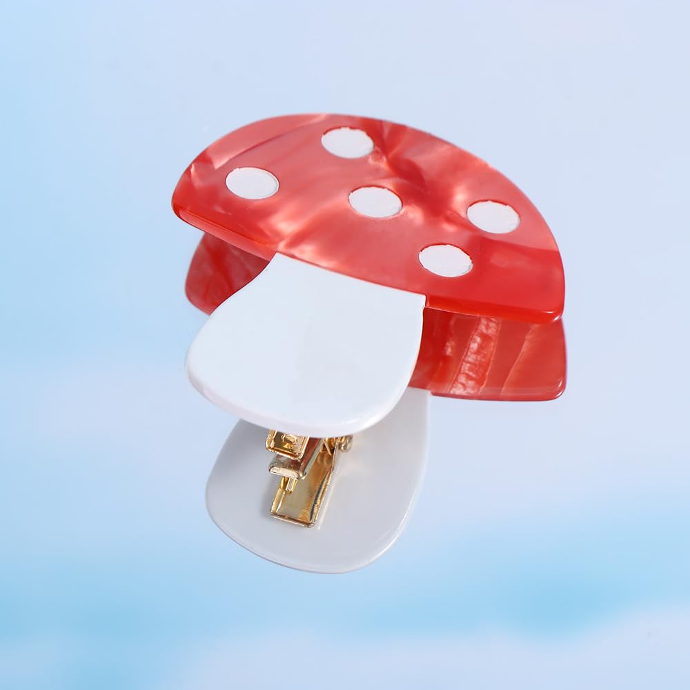 Vctitil 6 Pcs Acetate Hair Clips Duckbill Clips Hairpins Hair Side Clips Mushroom Eggplant Star Magic Ball Moon Barrettes Hair Accessories For Women Girls - Image 9