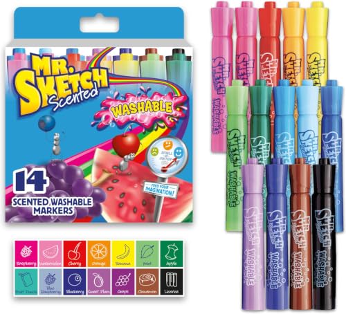 Image of Mr. Sketch Scented Markers,Chisel Point,Assorted,14 Count (Pack of 8)
