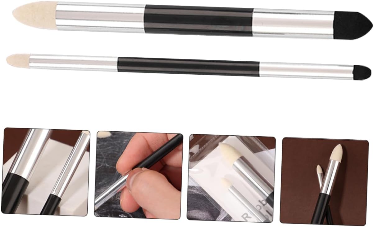 BEBEMOKO 2pcs Art Eraser Pen Blending Sponge Sketch Erase Tool Dual Tip Paint Brush Water-Soluble Drawing Supplies for Boys and Girls and Adults