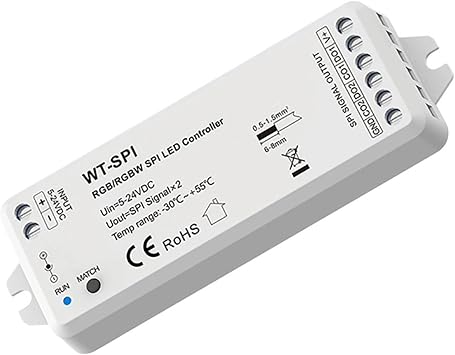 SPI LED Controller WT-SPI DC 5V-24V 2.4G Application for WS2811 WS2812 WS2815 UCS1903 Pixel GS8208 RGB LED Strip LED DimmerVersion
