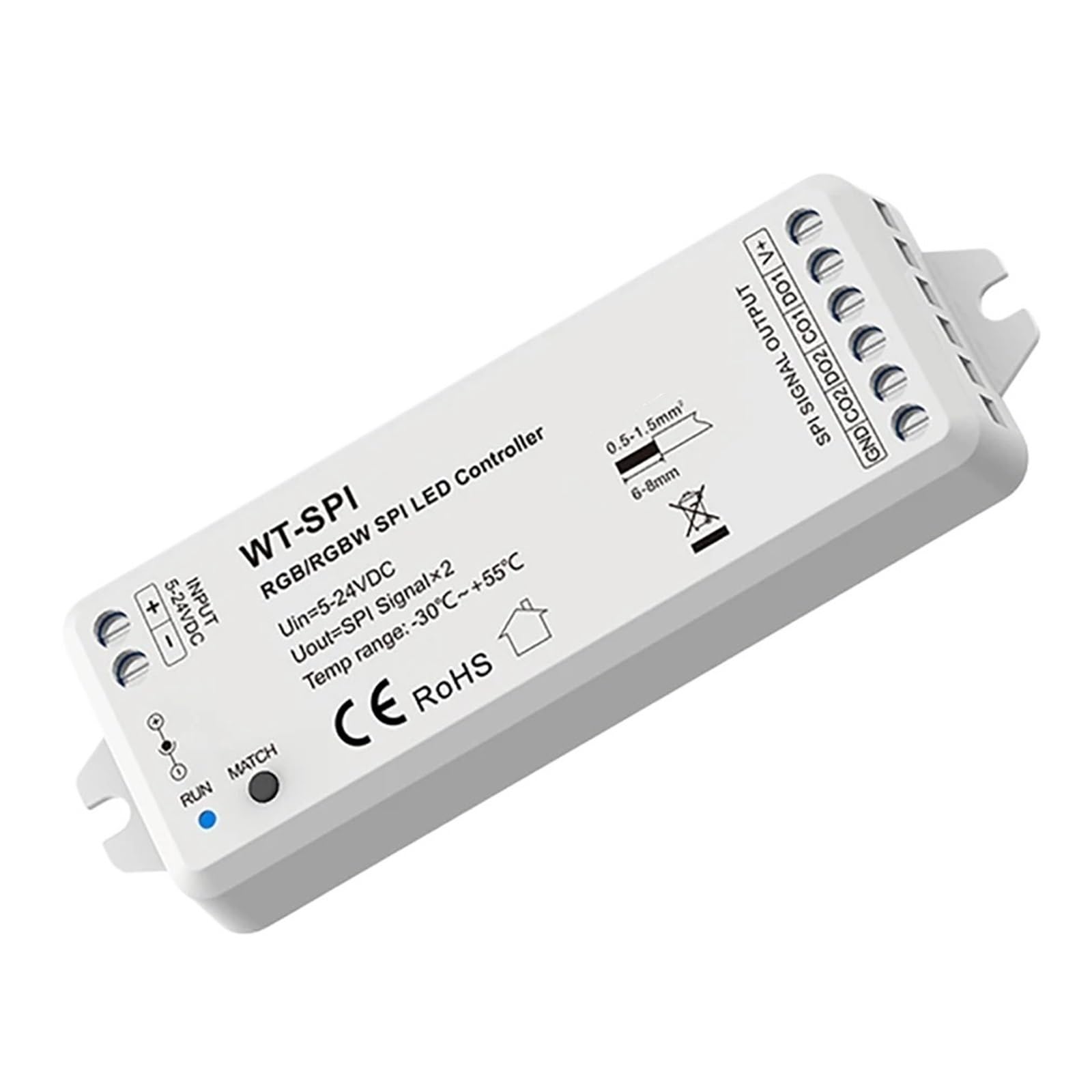 Controlador LED SPI para tira pixel WS2811 y WS2812 con atenuador RGB y control por app
