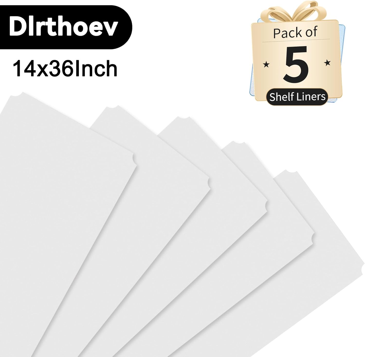 Wire Shelf Liner 18" x 48" Set of 5, 0.7mm Thick Non-Adhesive Plastic Shelf Mats for Wire Shelves, Waterproof Heavy Duty Wire Rack Liners, Transparent (Shipped Flat)