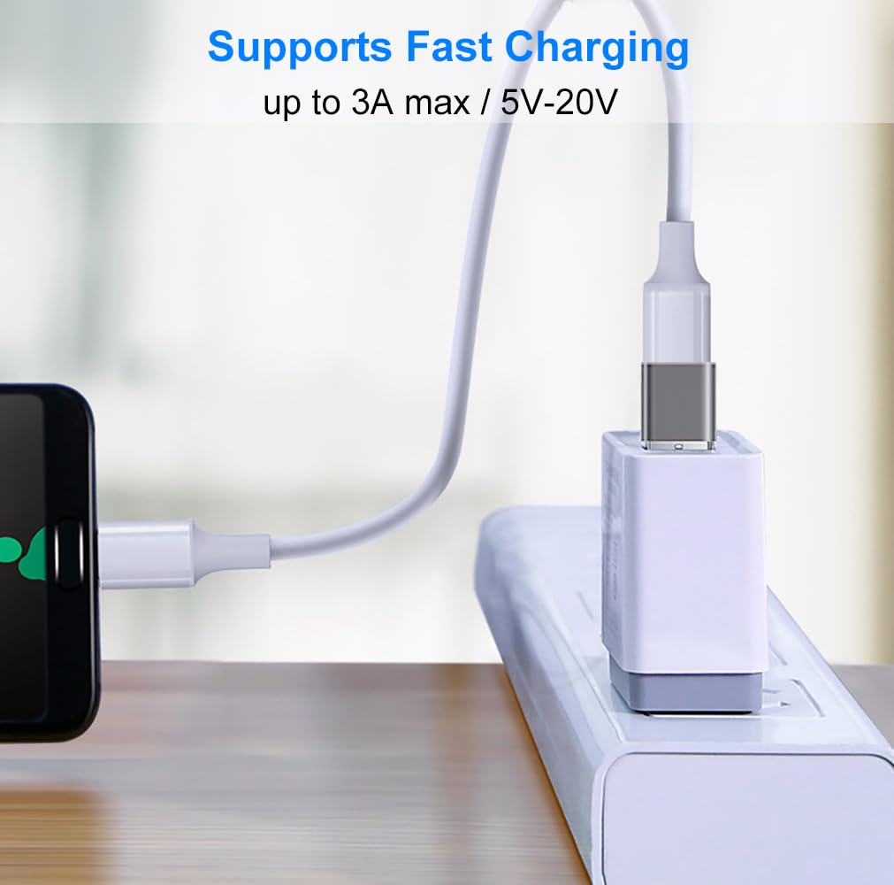Adattatore USB a USB C Femmina a USB3.1 Maschio Compatibile iPhone 17 16 15 14 13 Pro Max Samsung Galaxy S25 S24 S23 S22 S21 MacBook PC Grigio