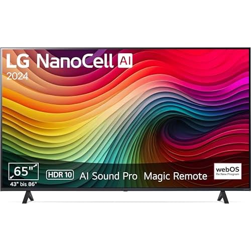 LG 65NANO81T6A TV 65" (165 cm) NanoCell Fernseher (α5 Gen7 4K AI-Prozessor, webOS 24, HDR10, bis zu 60Hz) [Modelljahr 2024]
