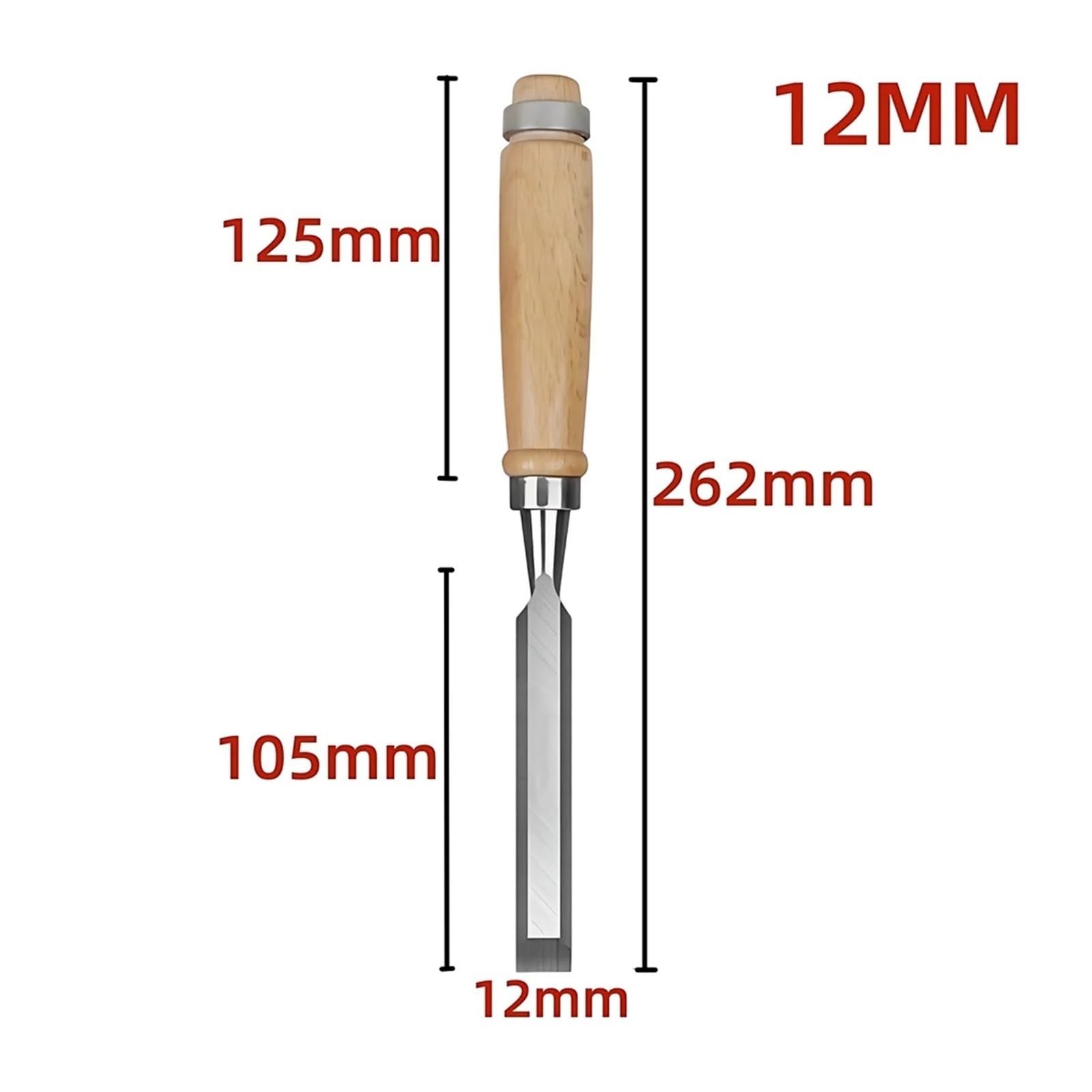 1/5 Szt. Zestaw Dłut Do Drewna Ostra Rzeźba Ze Stali Chromowo-wanadowej Z Uchwytami Bukowego Ergonomiczne Narzędzia(5pcs 6 10 12 18 24mm)