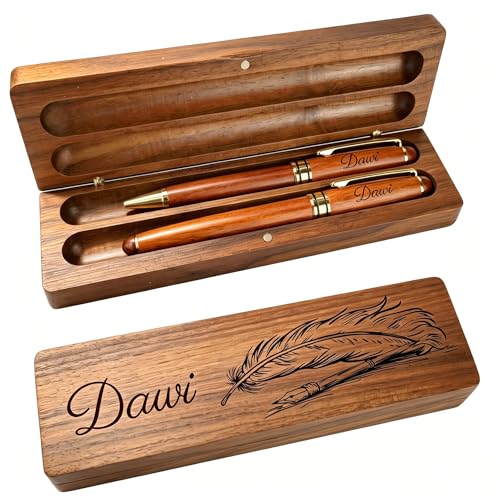 FSVNNSWKS Personalized Engraved Ballpoint Pen & Wooden Case Set -