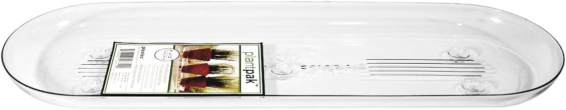 Plastec PLIPAK414 Oval Plantpak Saucer, Clear, 14-Inch